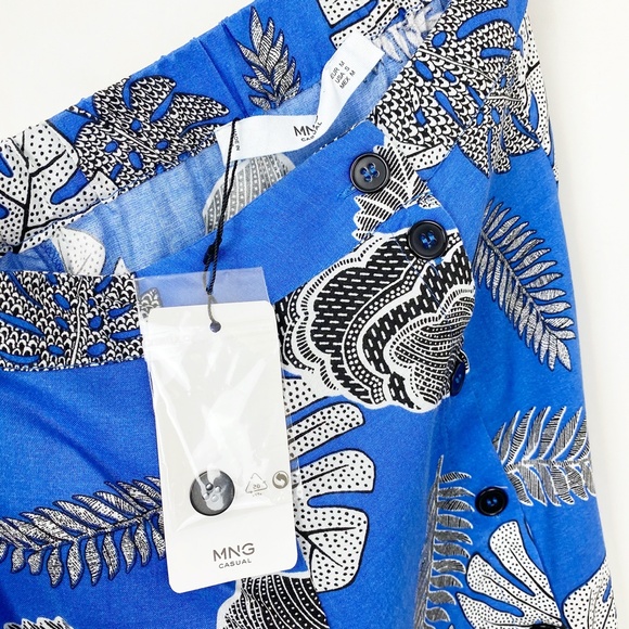 Mango Flowing A Line Skirt Printed Tropical S - Picture 10 of 13